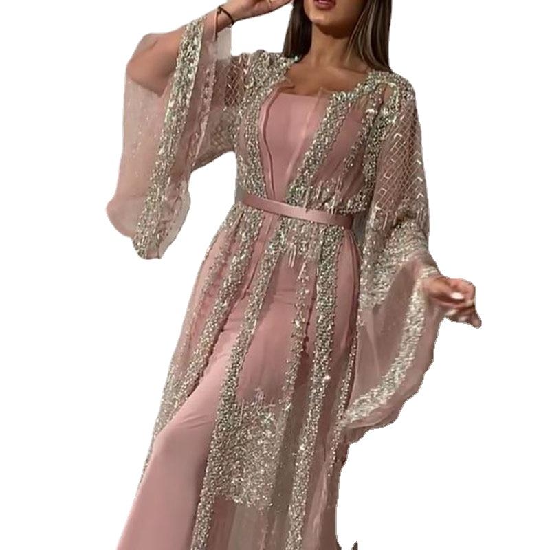 Ethnic Clothing 2021 Black Islamic Luxury Prom Party Dress Dubai Muslim Arabic Ramadan Kimono Abaya Embroidery Lace Sequins 2pcs
Ethnic Clothing 2021 Black Islamic Luxury Prom Party Dress Dubai Muslim Arabic Ramadan Kimono Abaya Embroidery Lace Sequins 2pcs