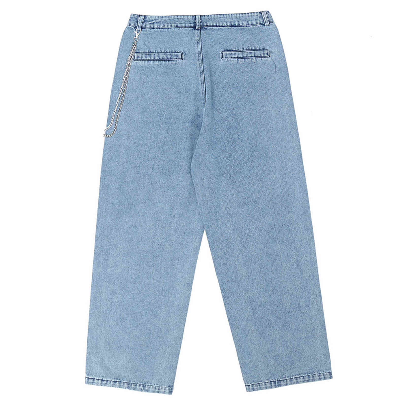 TEDSN Hip Hop Jeans Straight Wide Leg Pants Harajuku Oversize Streetwear Loose Joggers Men Baggy Trousers 211111