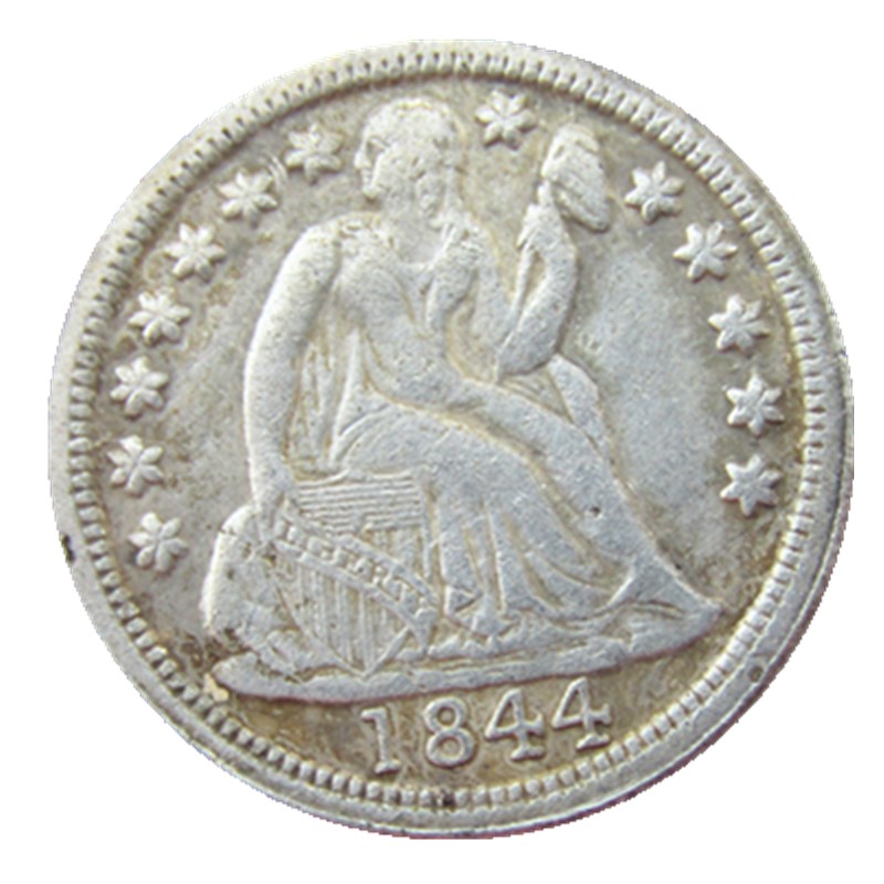 US 1844 P/S Liberty Seated Dime Silver Plated Copy Coin Craft Promotion Factory Price nice home Accessories Silver Coins
US 1844 P/S Liberty Seated Dime Silver Plated Copy Coin Craft Promotion Factory Price nice home Accessories Silver Coins