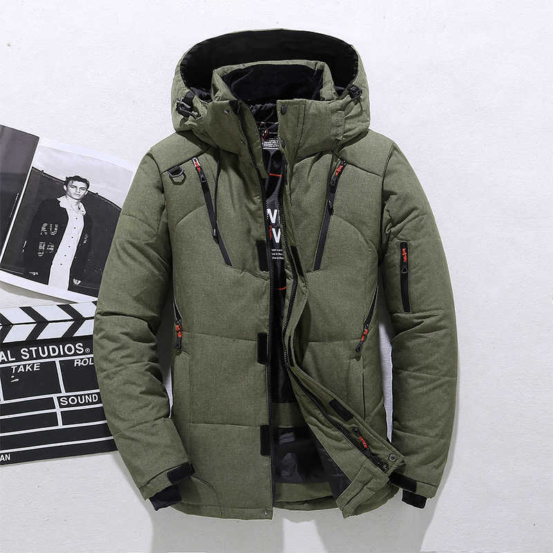High Quality Down Jacket Male Winter Parkas Men White Duck Down Jacket Hooded Outdoor Thick Warm Padded Snow Coat Oversize M-4XL 210818