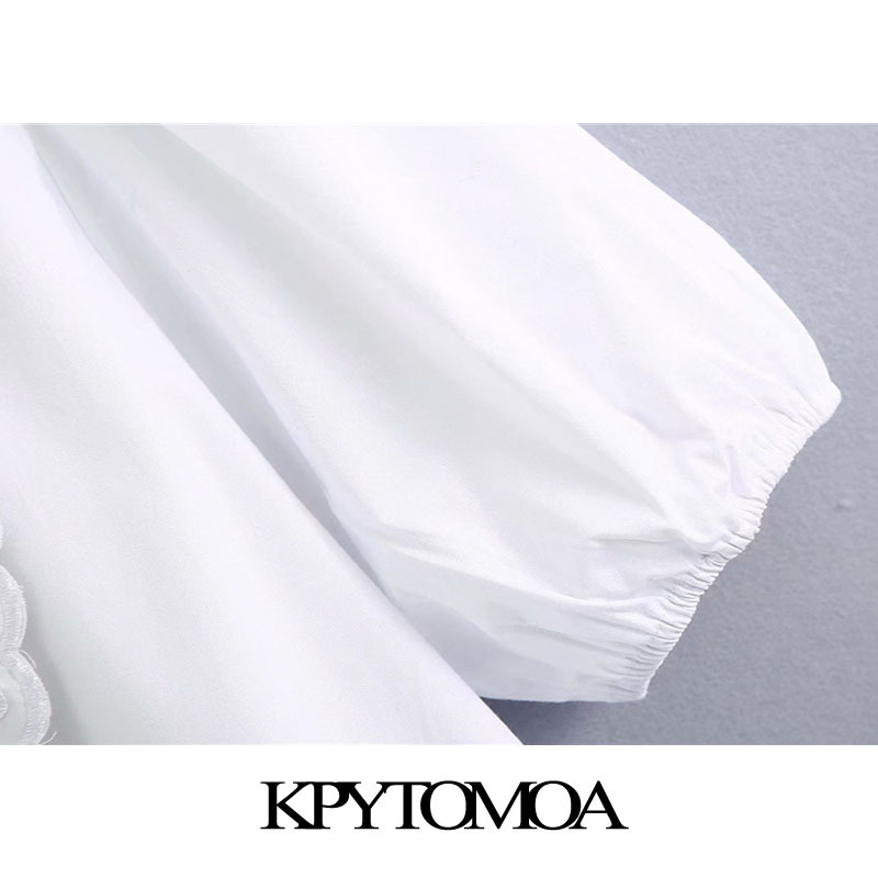 Women Sweet Fashion Hollow Out Embroidery Ruffled Mini Dress V Neck Puff Sleeve Female Dresses Vestidos 210420