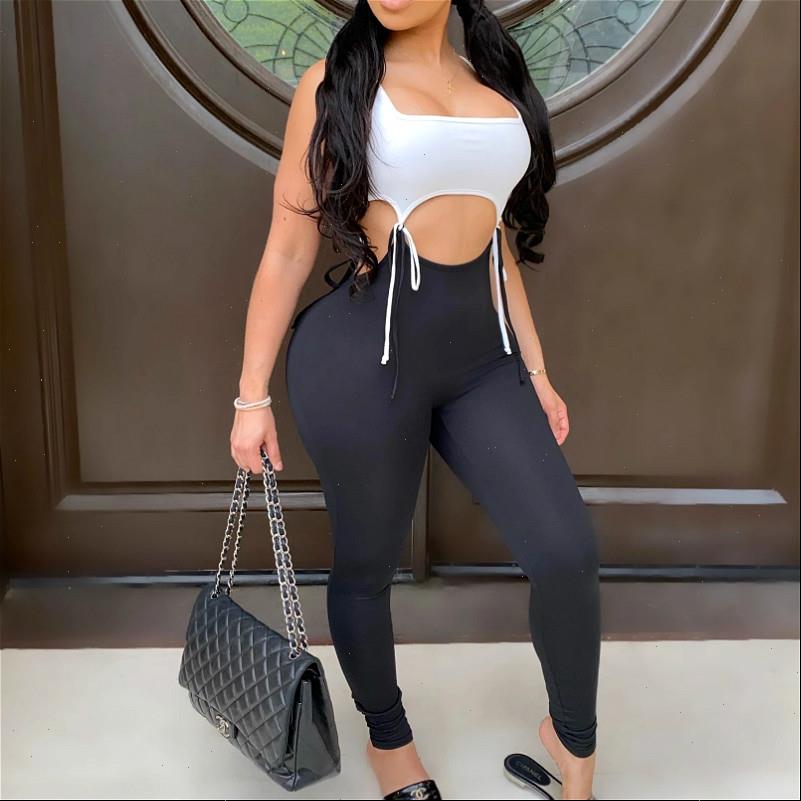 bodycon summer sleeveless women rompers patchwork waist long playsuit trousers, Black;white
bodycon summer sleeveless women rompers patchwork waist long playsuit trousers, Black;white