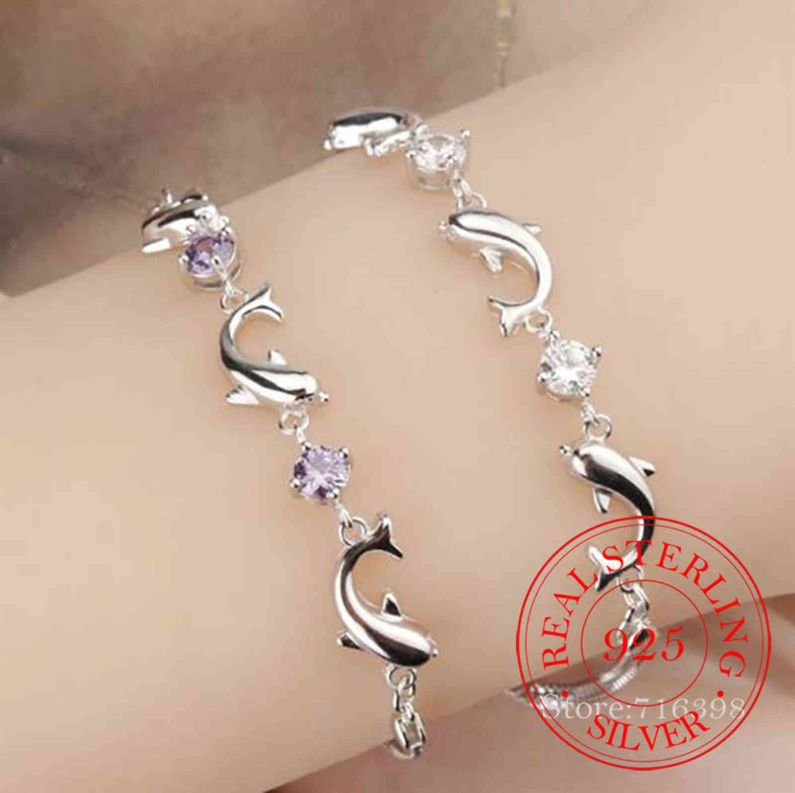 Fashion 925 Sterling Silver Chain Bracelets for Women Party Cute Dolphin Bracelet Bangle Luxury Crystal Cz Jewelry Gifts
Fashion 925 Sterling Silver Chain Bracelets for Women Party Cute Dolphin Bracelet Bangle Luxury Crystal Cz Jewelry Gifts