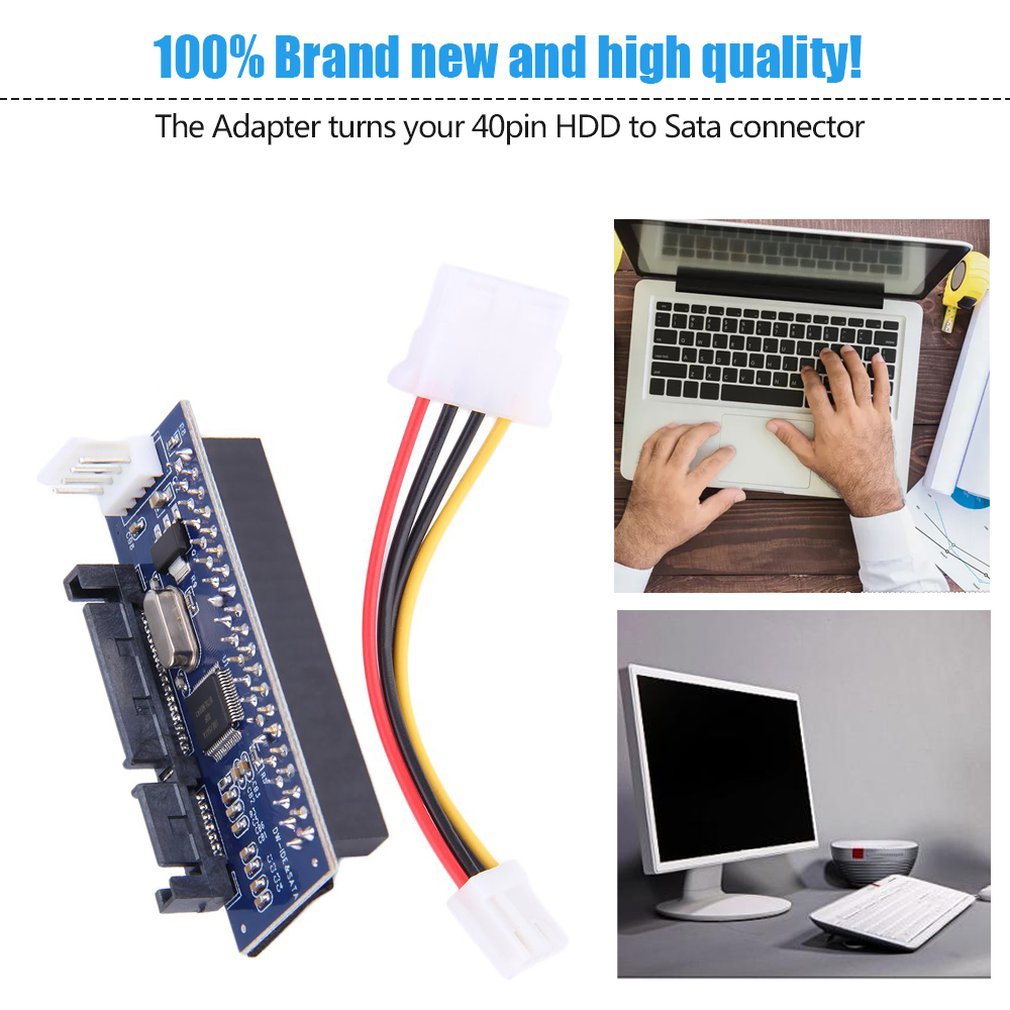 3.5 Hdd Ide/Pata To Sata Converter Add On Card Adapted For Ide 40-Pin Hard Drive Disk, DVD Brander Om Sata 7pin Data Systems
