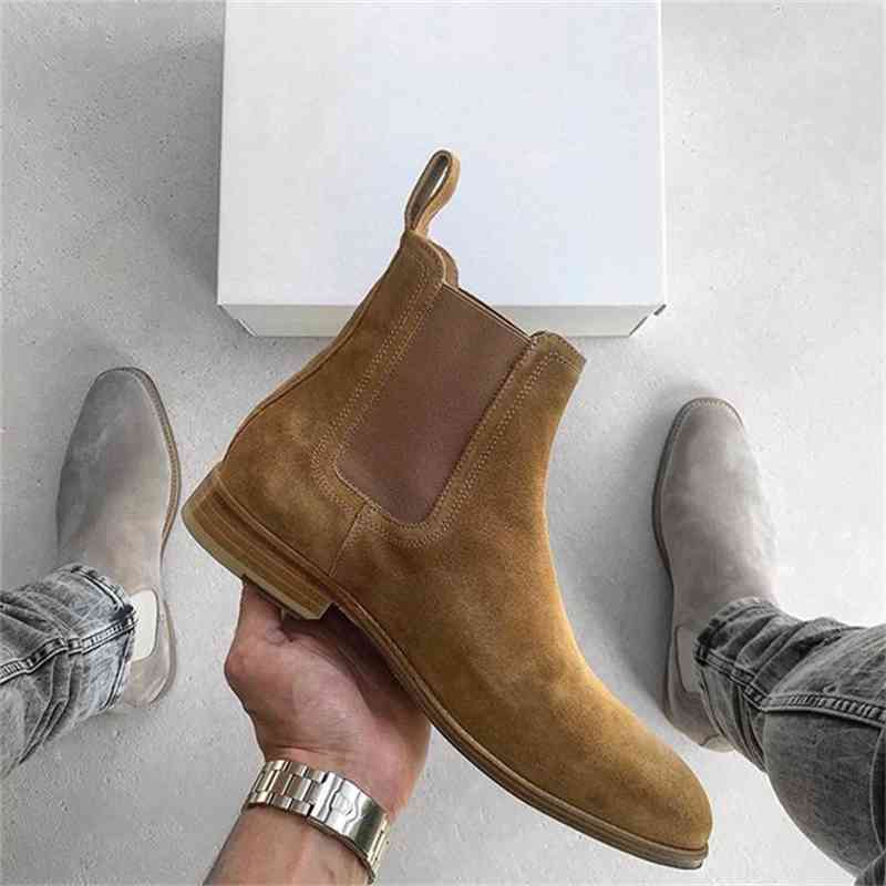 Boots Fashion Men's Suede Leather Shoes High Quality Retro Solid Color Slip-on Casual Zapatos De Hombre HA696 XWZG, Black
Boots Fashion Men's Suede Leather Shoes High Quality Retro Solid Color Slip-on Casual Zapatos De Hombre HA696 XWZG, Black