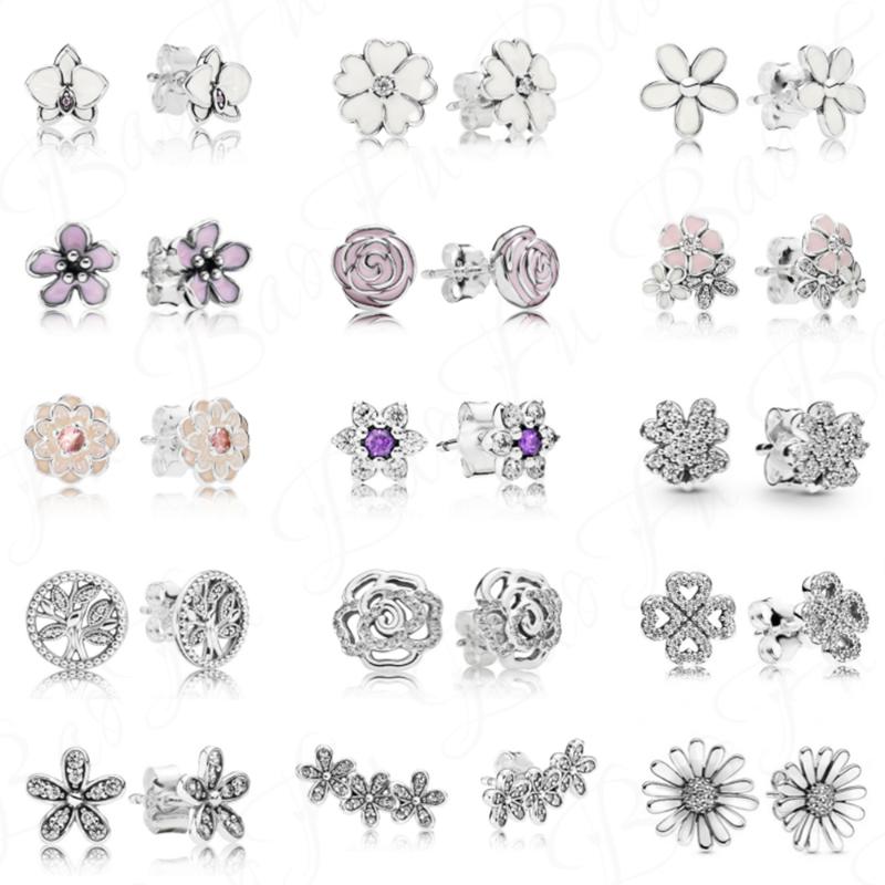 Stud Genuine 925 Sterling Silver Earrings Flower Series Rose Clover Shiny Daisy Original Female Accessories, Golden;silver
Stud Genuine 925 Sterling Silver Earrings Flower Series Rose Clover Shiny Daisy Original Female Accessories, Golden;silver