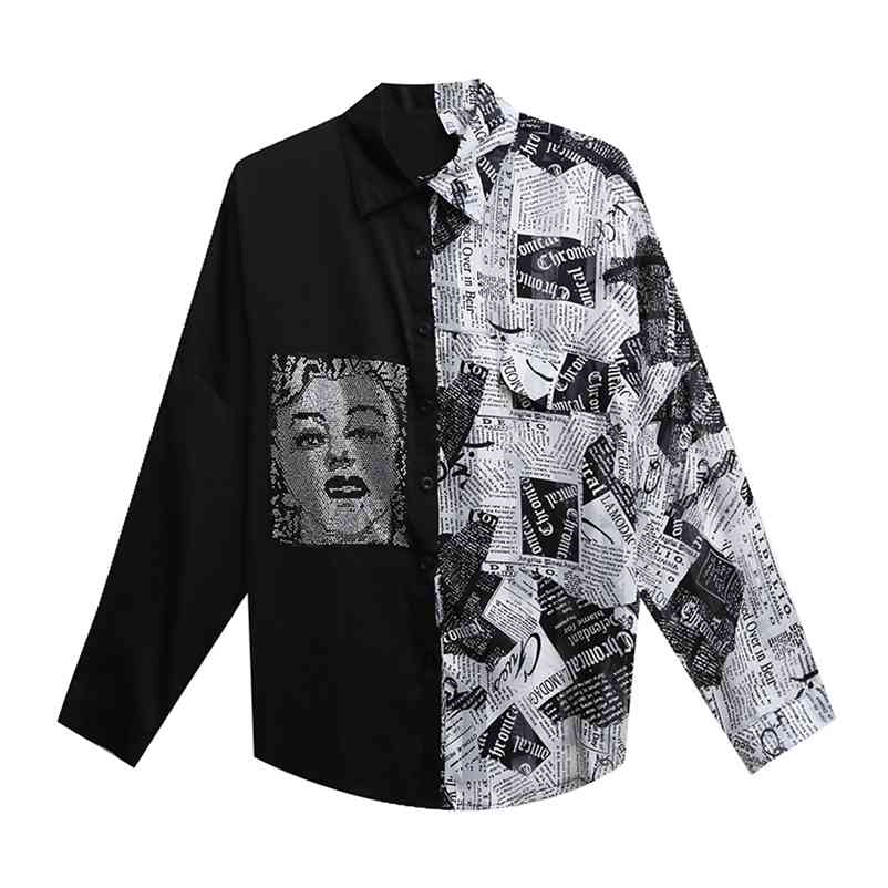 Europe Style Autumn Fashion Women's Long Sleeves Patchwork Letter Print Chiffon Shirt Ladies Shirts Blouse Tops A3682 210519, Black
Europe Style Autumn Fashion Women's Long Sleeves Patchwork Letter Print Chiffon Shirt Ladies Shirts Blouse Tops A3682 210519, Black
