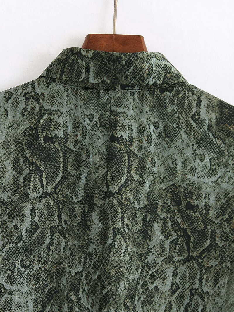 Dress Spring Animal Snake Skin Prints Long Sleeve Women Mini Dresses 210602