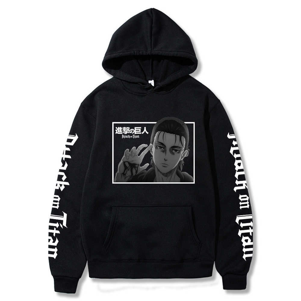 Attack on Titan Hoodie Eren Yeager Anime Pullover Unisex Harajuku Sweatshirt Fashion Clothes Tops X0601, Black
Attack on Titan Hoodie Eren Yeager Anime Pullover Unisex Harajuku Sweatshirt Fashion Clothes Tops X0601, Black