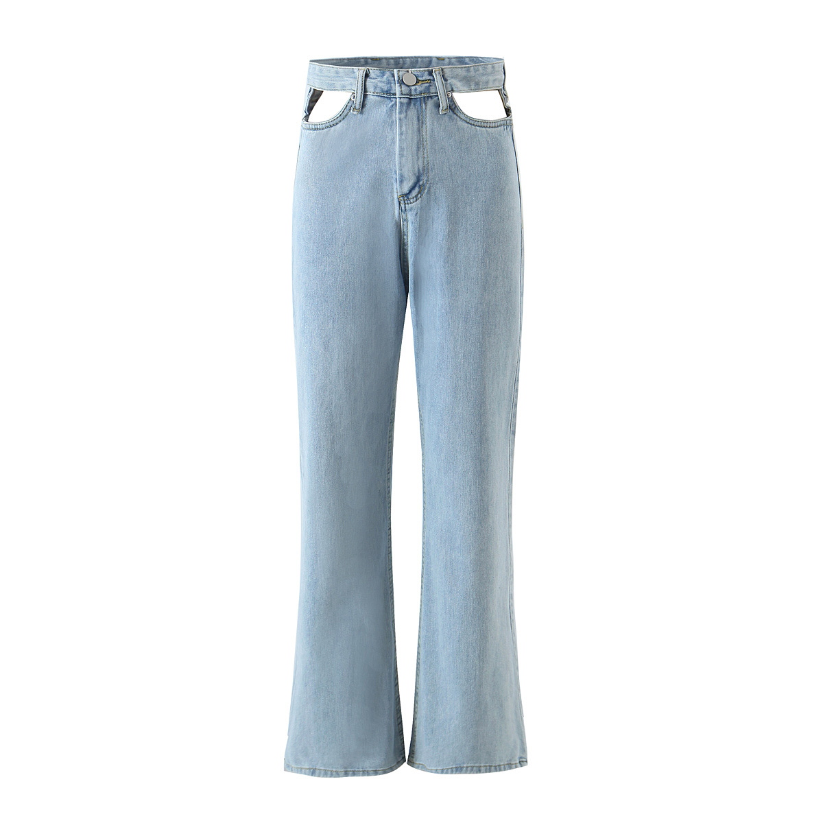 Spring 90s Vintage Hollow Out High Waist Jeans Women Mum Denim Pants Loose Street Casual Wide Leg Long Trousers 210429