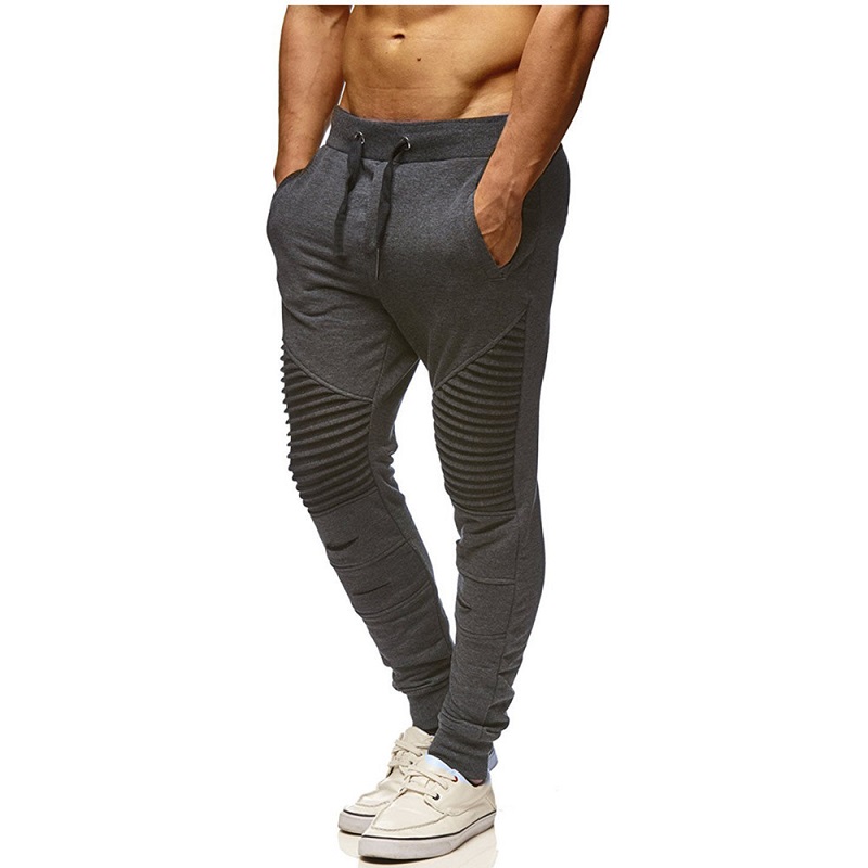 2021 autumn and winter new European and American men's fitness slim sports pants striped fold stitching casual trousers men, Black
2021 autumn and winter new European and American men's fitness slim sports pants striped fold stitching casual trousers men, Black