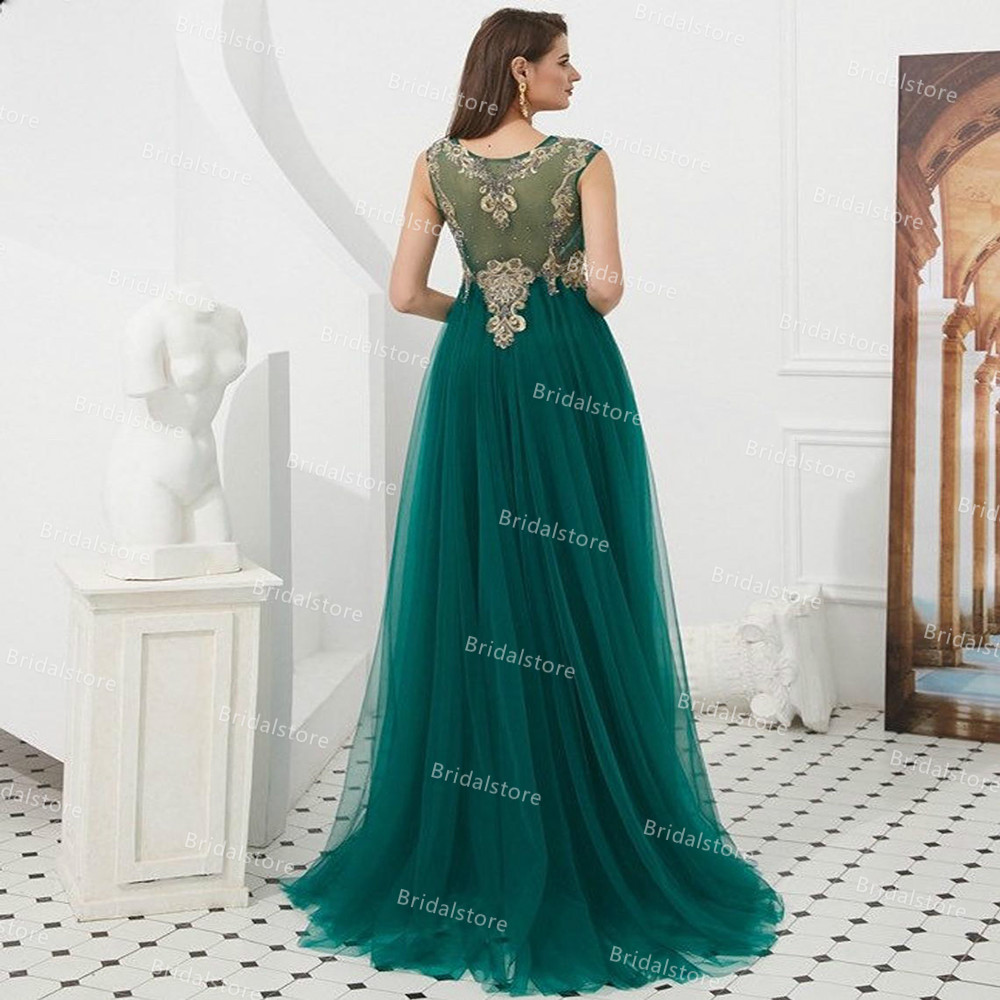 Luxury Green Cape Dubai Evening Dresses With Shawl Style Beaded Crystal Arabic Morrocan Formal Gowns Gold Appliques Prom Dress robe de soirée mariage