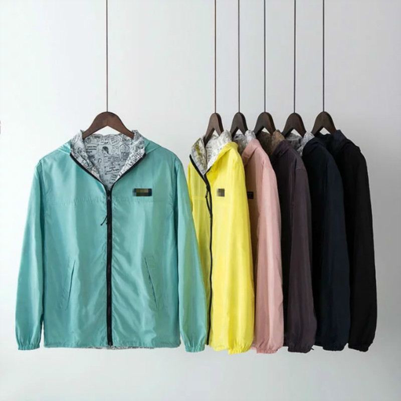 Women's Hooded Jackets Causal windbreaker for Women Basic Double Sided Coats Zipper Lightweight Bomber Famale 210428