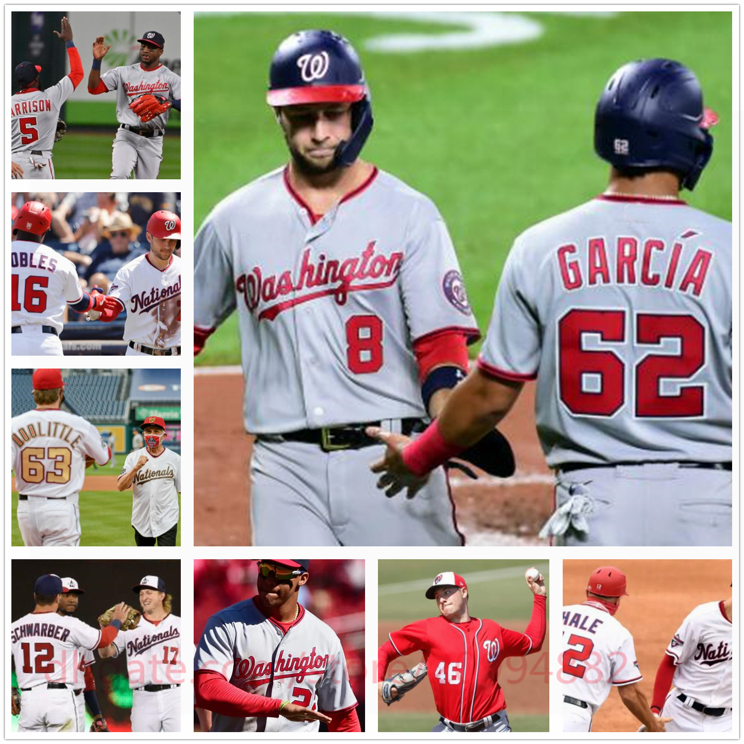 Custom Washington baseball Ryan Zimmerman Juan Soto Max Scherzer Stephen Strasburg Kendrick Murphy all stitched jerseys, As shown in illustration
Custom Washington baseball Ryan Zimmerman Juan Soto Max Scherzer Stephen Strasburg Kendrick Murphy all stitched jerseys, As shown in illustration