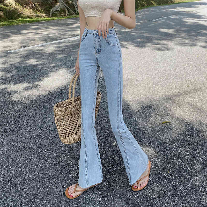 Women' jeans Fashion Slim Fit High Waist Stretch Micro Trumpet Jeans, Light blue 1
Women' jeans Fashion Slim Fit High Waist Stretch Micro Trumpet Jeans, Light blue 1