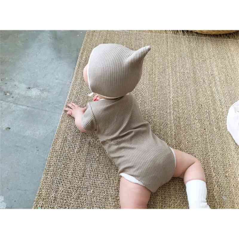 Baby Bodysuit Soft Short Sleeve Triangle Creeper + Hat born Girl Clothes 210515