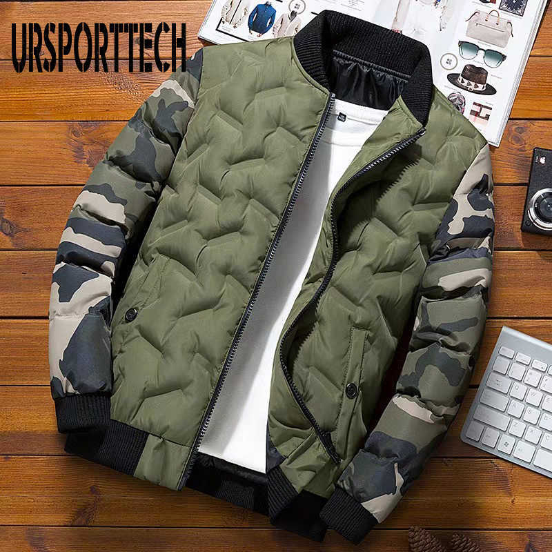 Mens Winter Jackets and Coats Camouflage Bomber Jacket Men's Windbreaker Thick Warm Military Male Parkas Outerwear Male Clothing 210818