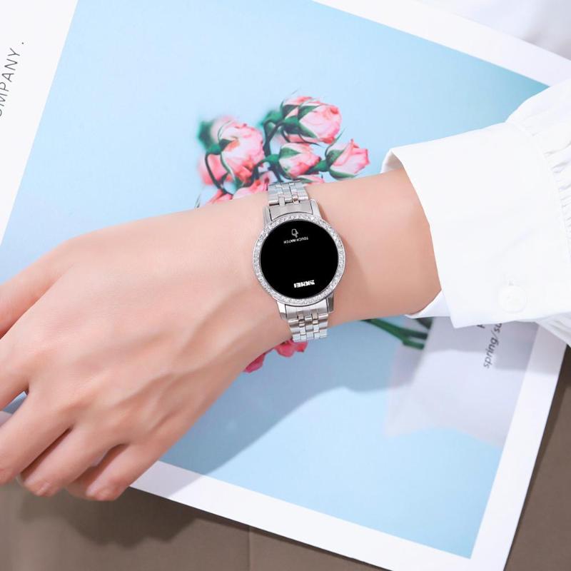 Women Digital Watch Fashion Touch Screen Ladies Dress Clothes Accessories Gift Clock Steel Strap Relogio Masculino Wristwatches, Gold
Women Digital Watch Fashion Touch Screen Ladies Dress Clothes Accessories Gift Clock Steel Strap Relogio Masculino Wristwatches, Gold