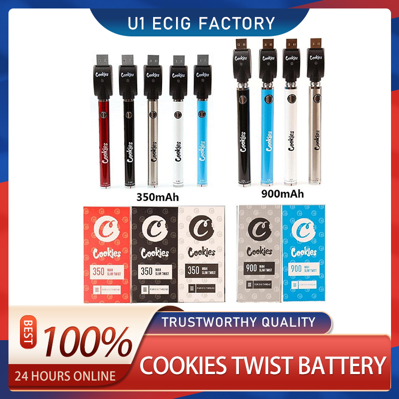 Cookies Twist Battery SF Slim 350mAh Bottom 3.3-4.8V Preheat VV Cartridge California Vape Blister Batteries Pen for 510 Thread Carts Portable System Factory wholesale
Cookies Twist Battery SF Slim 350mAh Bottom 3.3-4.8V Preheat VV Cartridge California Vape Blister Batteries Pen for 510 Thread Carts Portable System Factory wholesale