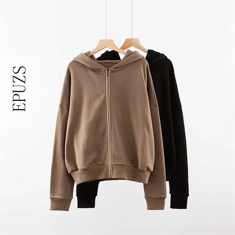 zipper hooded Hoodies Women Sweatshirt Long Sleeve thick Loose Cardigan coat Casual plus size 210521, Black
zipper hooded Hoodies Women Sweatshirt Long Sleeve thick Loose Cardigan coat Casual plus size 210521, Black