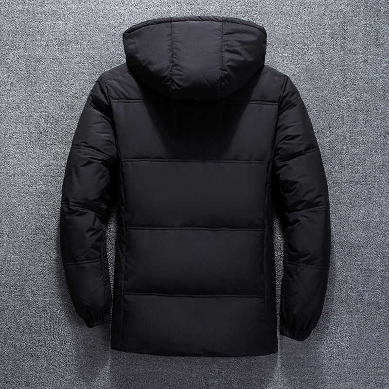 Winter Jacket Men Parka Coat Fashion Casual Autumn Stand Collar Puffer Thick Hat White Duck Coats Male Men's Winter Down Jackets 210528