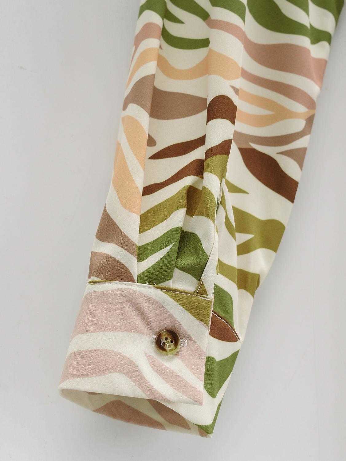 ZEVITY Women fashion color matching texture print bow sahses shirt Dress Office Ladies breasted Vestido Chic Dresses DS4356 210603