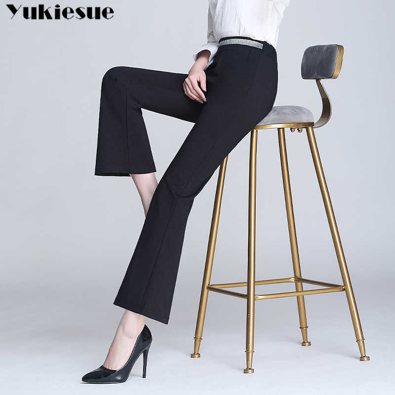 High Waist wide leg Pants Woman Elegant Female plus size 4XL for Ladies Trousers Flare capris Bottoms 210608