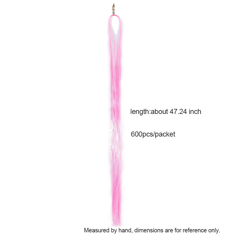 Colorful Metallic Glitter Tinsel Laser Fibre Hair Wig Hairs Extension Accessories Cosplay Wigs party event Festive Supplies WH0526