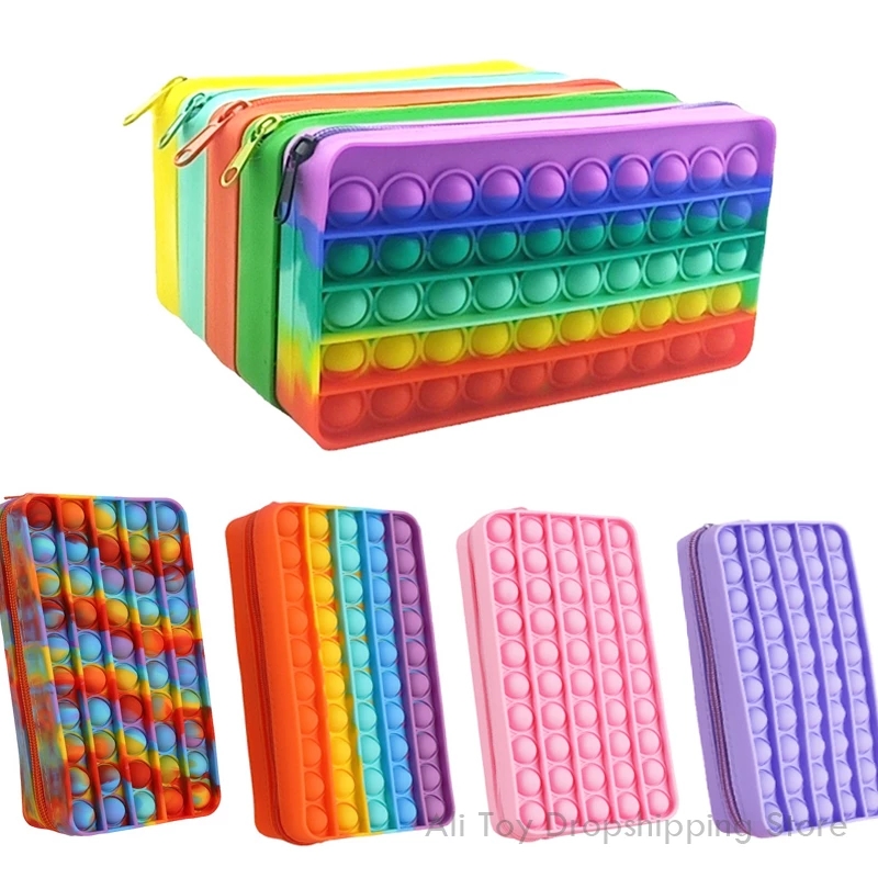 Fidget Toys pencil case Colorful Push Bubble Sensory Squishy Stress Reliever Autism Needs Anti-stress Rainbow Adult Toy For Children School
Fidget Toys pencil case Colorful Push Bubble Sensory Squishy Stress Reliever Autism Needs Anti-stress Rainbow Adult Toy For Children School
