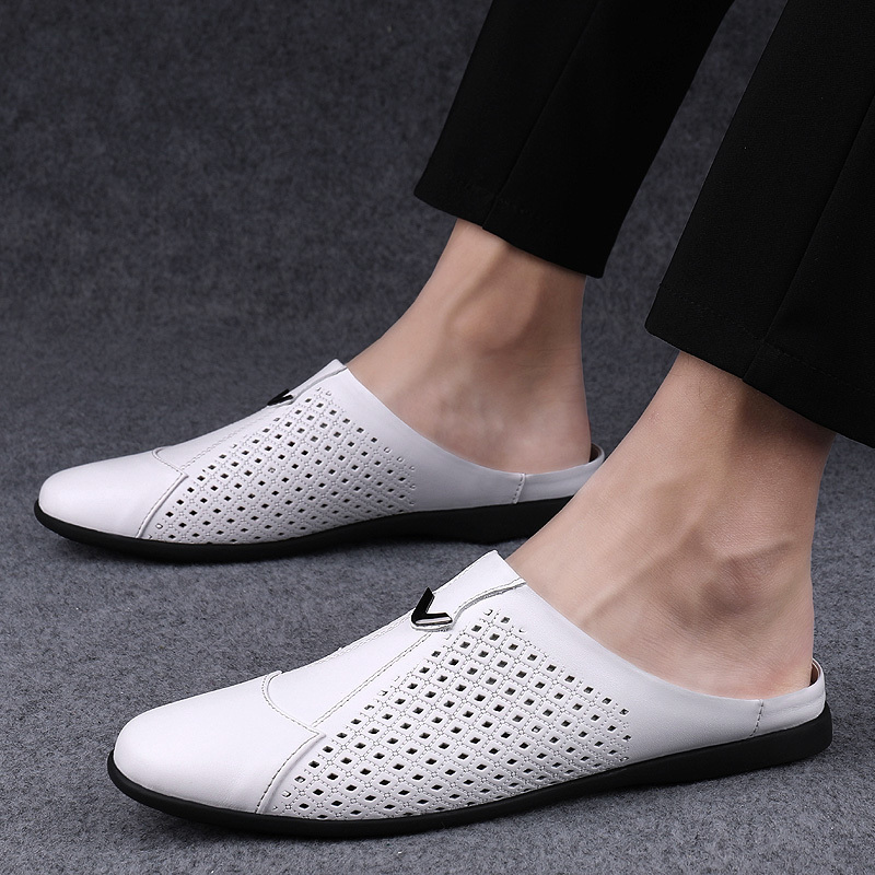 dress shoes mules men half loafers genuine leather slippers summer hollow out loafer slides breathable lightweight moccasins wq7h, Black
dress shoes mules men half loafers genuine leather slippers summer hollow out loafer slides breathable lightweight moccasins wq7h, Black