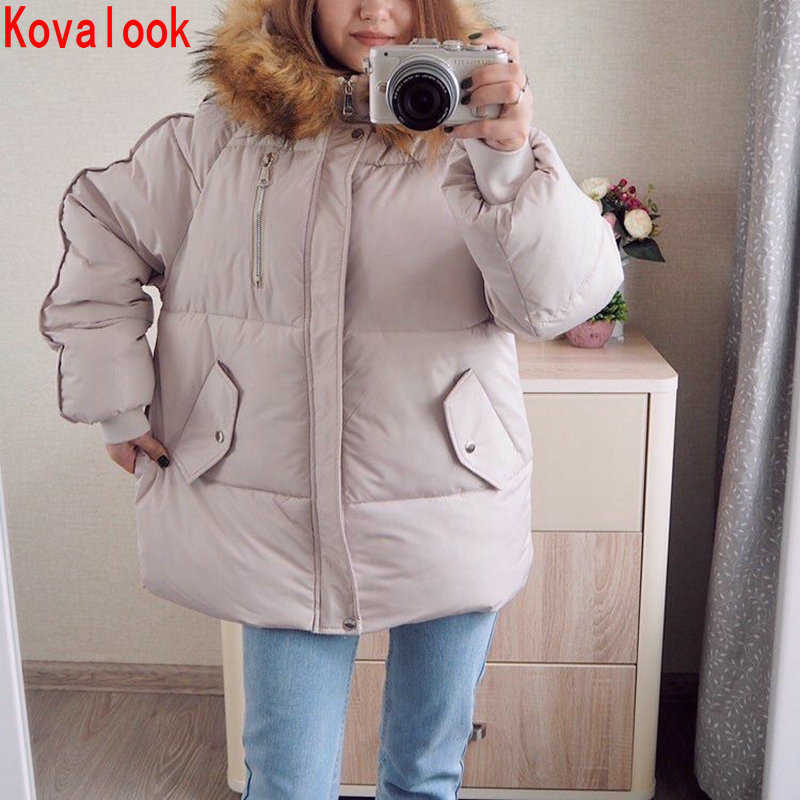 Womens Winter Jacket And Beige Coat Cotton Jackets Warm Outwear Overcoat Korean M-long Style Loose Clothes 210819