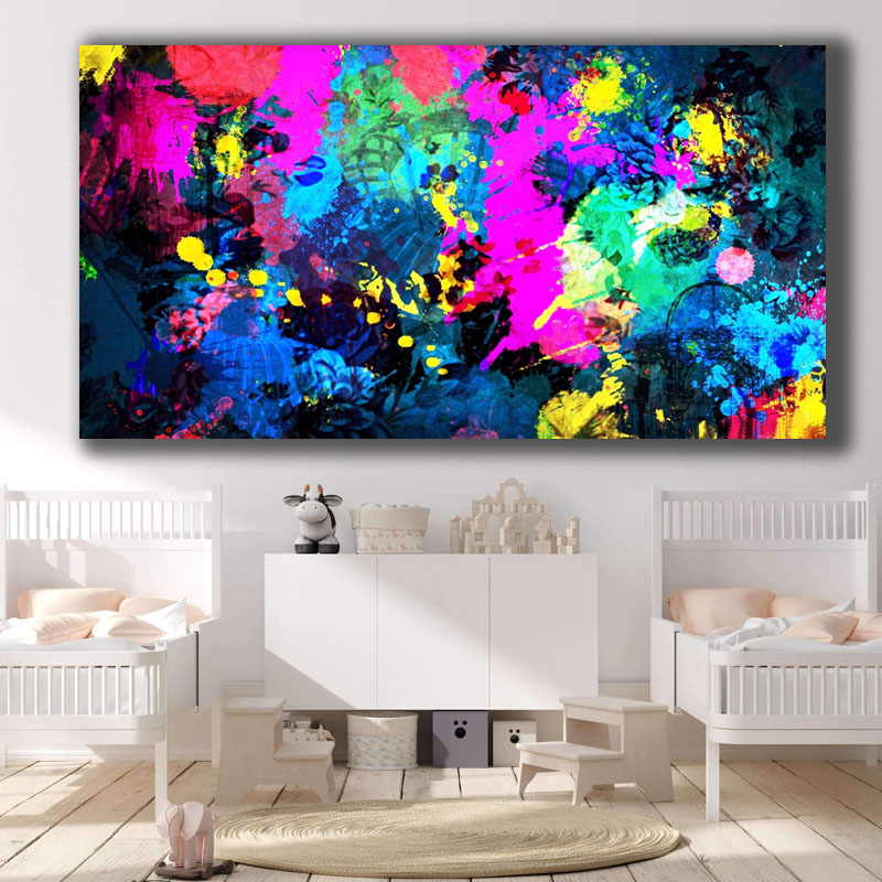 Abstract Art Modern Colorful Canvas Painting Wall Pictures For Living Room Printed Cuadros Decoration Home Decor Unframed