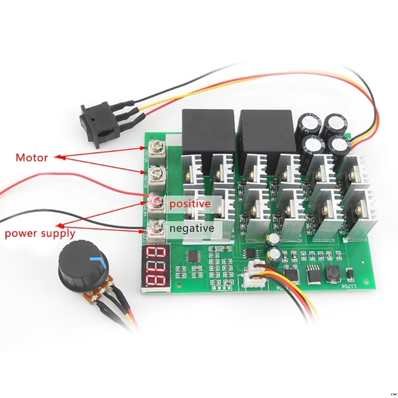 Dc Motor Speed Controller 12V 24V 36V 48V 10-55V 60A Forward/Backward Switch