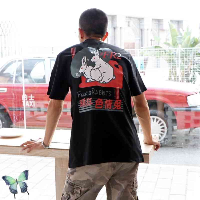 #FR2 Rabbits Two Summer Shirt No Smoking Men Women Fashion Cotton Church Religious Kills -shirts 210420
