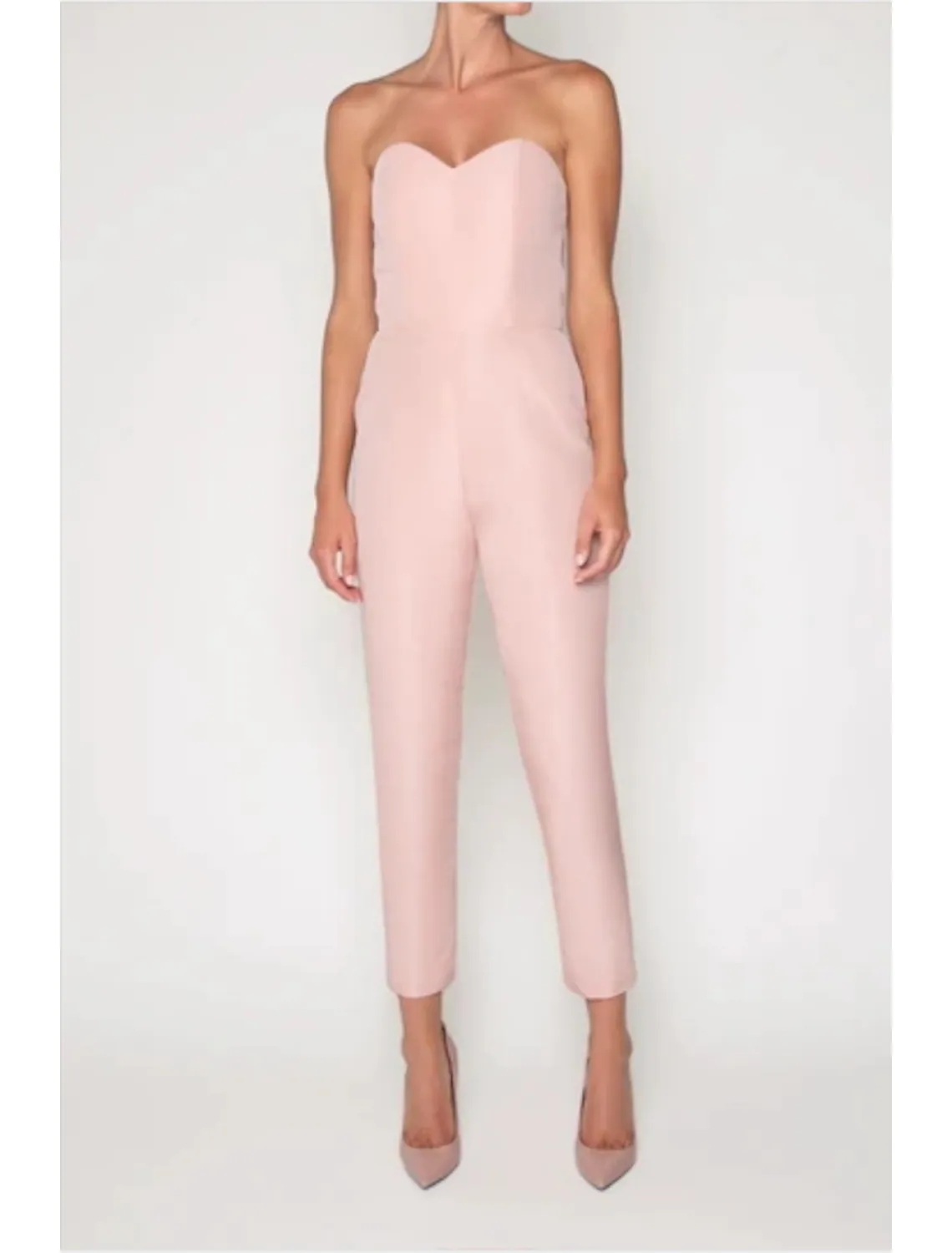 Pink Jumpsuits Beautiful Back Sexy Engagement Formal Evening Dress Sweetheart Sleeveless Detachable Bow Train Prom Formal Gown Robes De Soirée Vestido