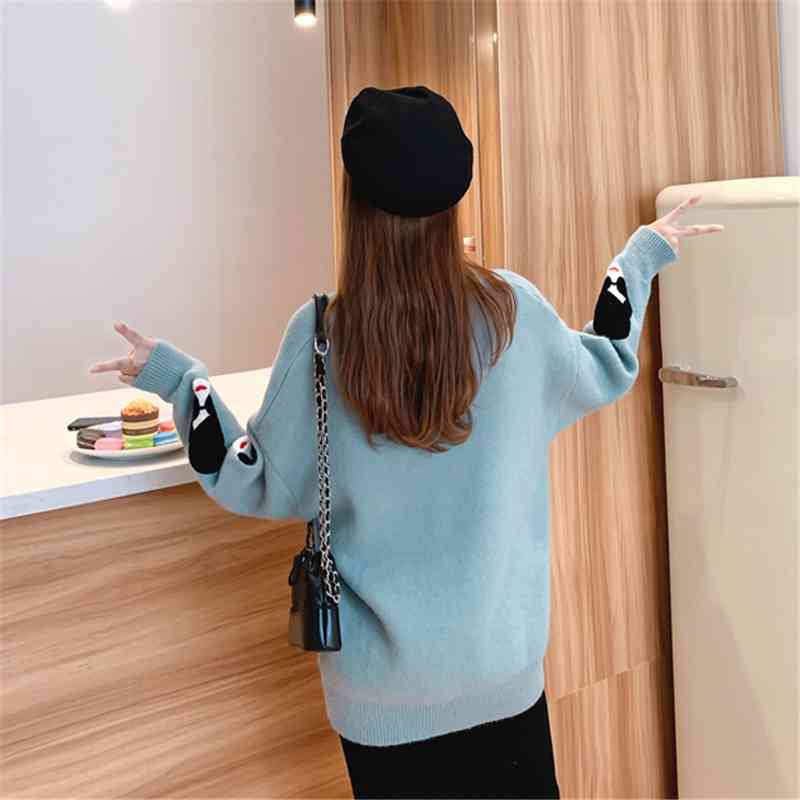 Women Sweaters and Pullovers Winter Warm Knitted Wool Long Korean Tunic Loose Sleeve Jumpers Sexy Christmas Tops 210428