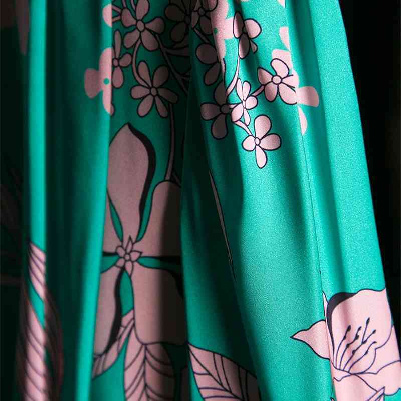 Summer Fashion Runway Bow tie Dress Women Long Sleeve Belted Ruffles Floral Print Ladies Vintage Dresses vestido 210522