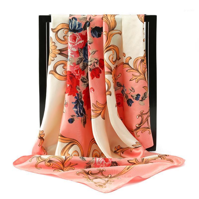 Scarves Women Silk Scarf Fashion Flower Print Square Head Lady Shawls Foulard Satin Hijab 90*90cm, Blue;gray
Scarves Women Silk Scarf Fashion Flower Print Square Head Lady Shawls Foulard Satin Hijab 90*90cm, Blue;gray