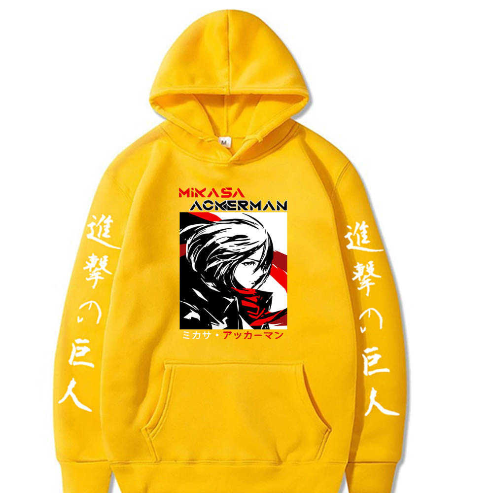 Final Season Attack on Titan Print Men Hoodies Sweatshirt Mikasa Ackerman Streetwear Pullover Hoody Y0804