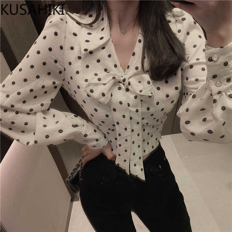 KUSAHIKI Korean Dot Women Blouses Bow Tie Fashion Elegant Slim Shirt Spring Puff Sleeve Blouse Femme 6F666 210602, White
KUSAHIKI Korean Dot Women Blouses Bow Tie Fashion Elegant Slim Shirt Spring Puff Sleeve Blouse Femme 6F666 210602, White