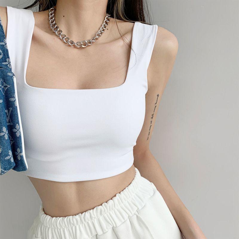 Yoga Outfit Sports Fitness Top For Women Summer Classic Street Square Neck Outerwear Vest Solid Color Wide Shoulder Strap Base
Yoga Outfit Sports Fitness Top For Women Summer Classic Street Square Neck Outerwear Vest Solid Color Wide Shoulder Strap Base