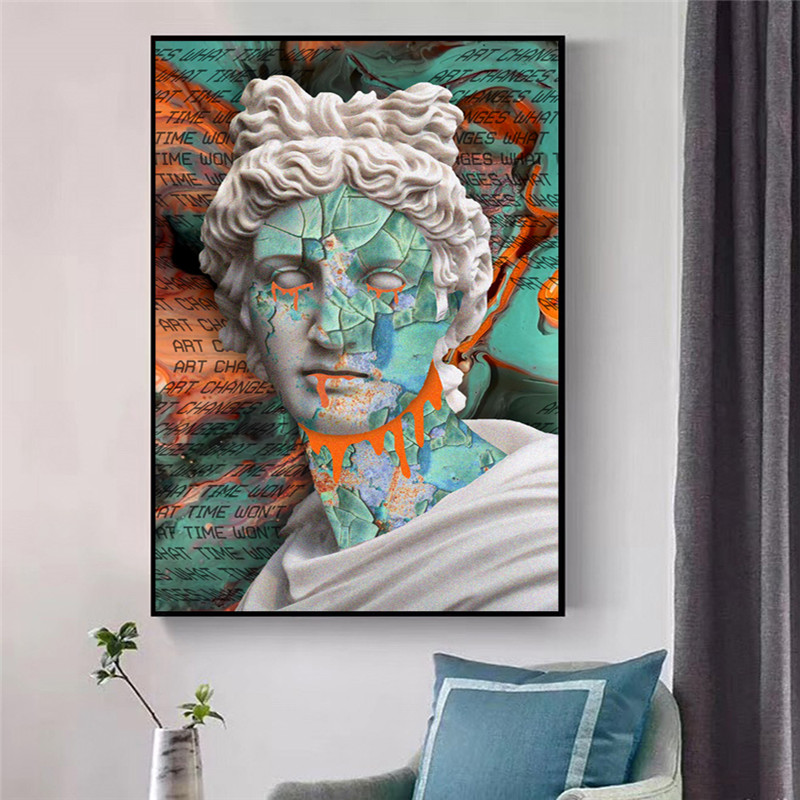 Apollo Sculpture Graffiti Street Art Canvas Painting Poster And Prints Wall Art Statue Picture For Living Room Home Decoration