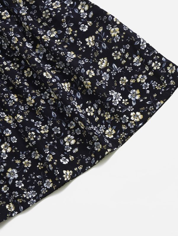 Toddler Girls Floral Print Square Neck Dress SHE