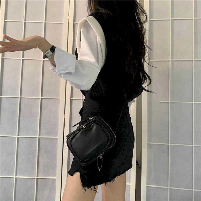 Knitted Vest Women Korean style Chic retro college Western age-reducing hit color versatile V-neck vest commut 210526