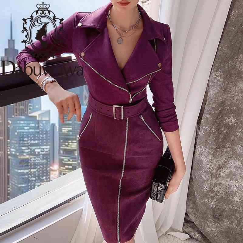 Dabuwawa Sexy Bodycon Pencil Dress Women Long Sleeve Zipper Sash Streetwear Solid Dresses Female Spring Autumn DO1ADR006 210520, Purple
Dabuwawa Sexy Bodycon Pencil Dress Women Long Sleeve Zipper Sash Streetwear Solid Dresses Female Spring Autumn DO1ADR006 210520, Purple
