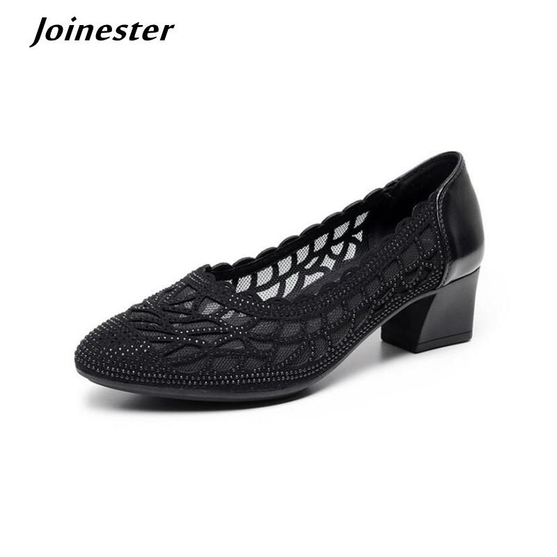 Spring Air Mesh Pumps For Women Genuine Leather Hollow-Out High Heel Shoes Ladies Pointed Toe Dress Chunky Sandals, Black
Spring Air Mesh Pumps For Women Genuine Leather Hollow-Out High Heel Shoes Ladies Pointed Toe Dress Chunky Sandals, Black