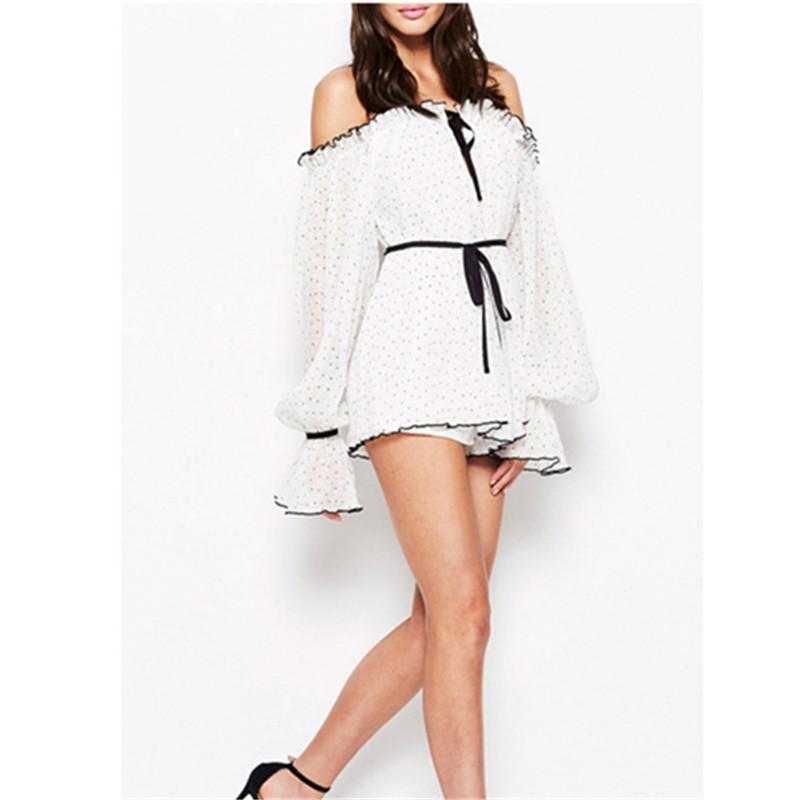 Women's Jumpsuits & Rompers Women High Street Chiffon Elegant Sexy Puff Sleeve Fashion Sash Dot Playsuits Summer Jumpers For Ladies, Black;white
Women's Jumpsuits & Rompers Women High Street Chiffon Elegant Sexy Puff Sleeve Fashion Sash Dot Playsuits Summer Jumpers For Ladies, Black;white