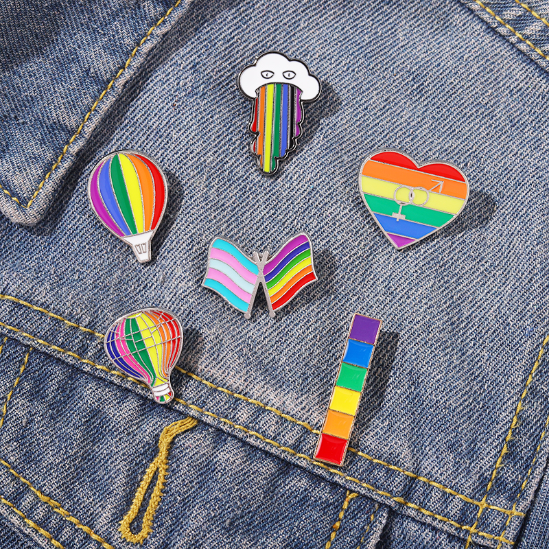 Rainbow colors Enamel Cute Cartoon Pins Heart-shaped hot air balloon banner Brooches Metal Badges Bag Clothes Pin Up Jewelry Gift
Rainbow colors Enamel Cute Cartoon Pins Heart-shaped hot air balloon banner Brooches Metal Badges Bag Clothes Pin Up Jewelry Gift