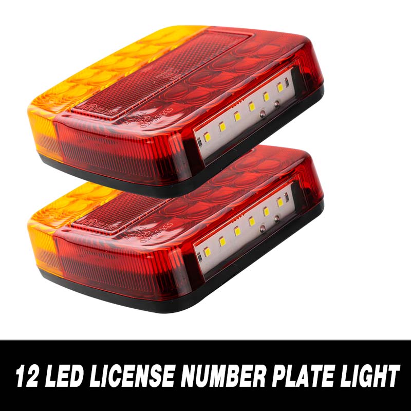 Car Lamp 26LED Submersible Trailer Lights Stop Tail Turn Signal Light License Number Plate For Boat Trailers Truck RV Bulbs