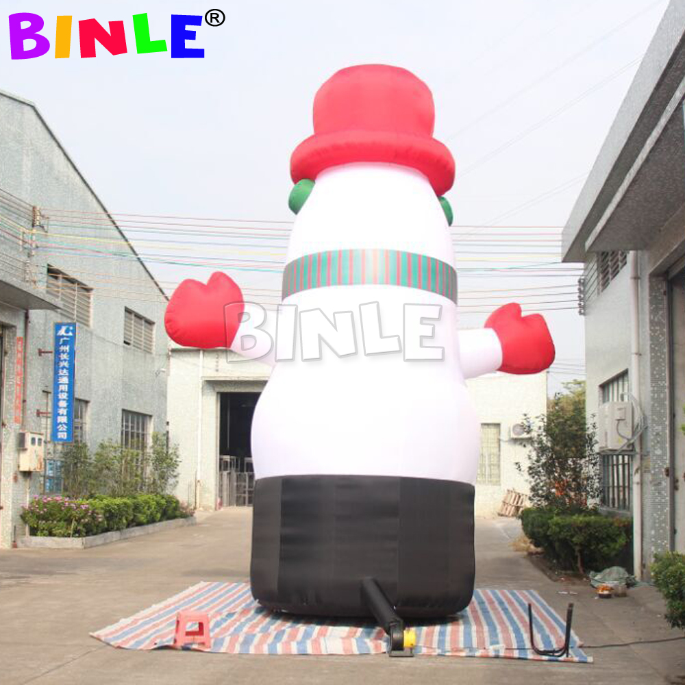 Giant outdoor christmas inflatable snowman red color xmas hats for holiday decoration